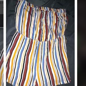 Striped Shorts Romper